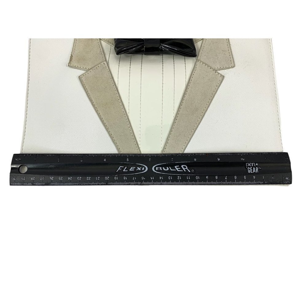Women's White Tuxedo Clutch Purse - Picture 4 of 6